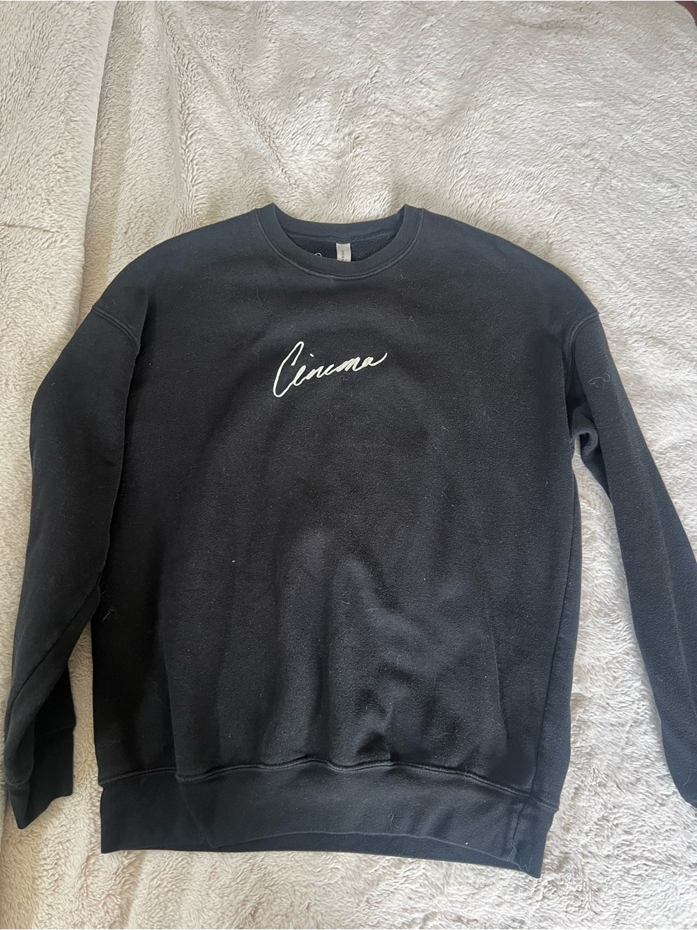 Cinema Script Logo Black Crewneck Sweater